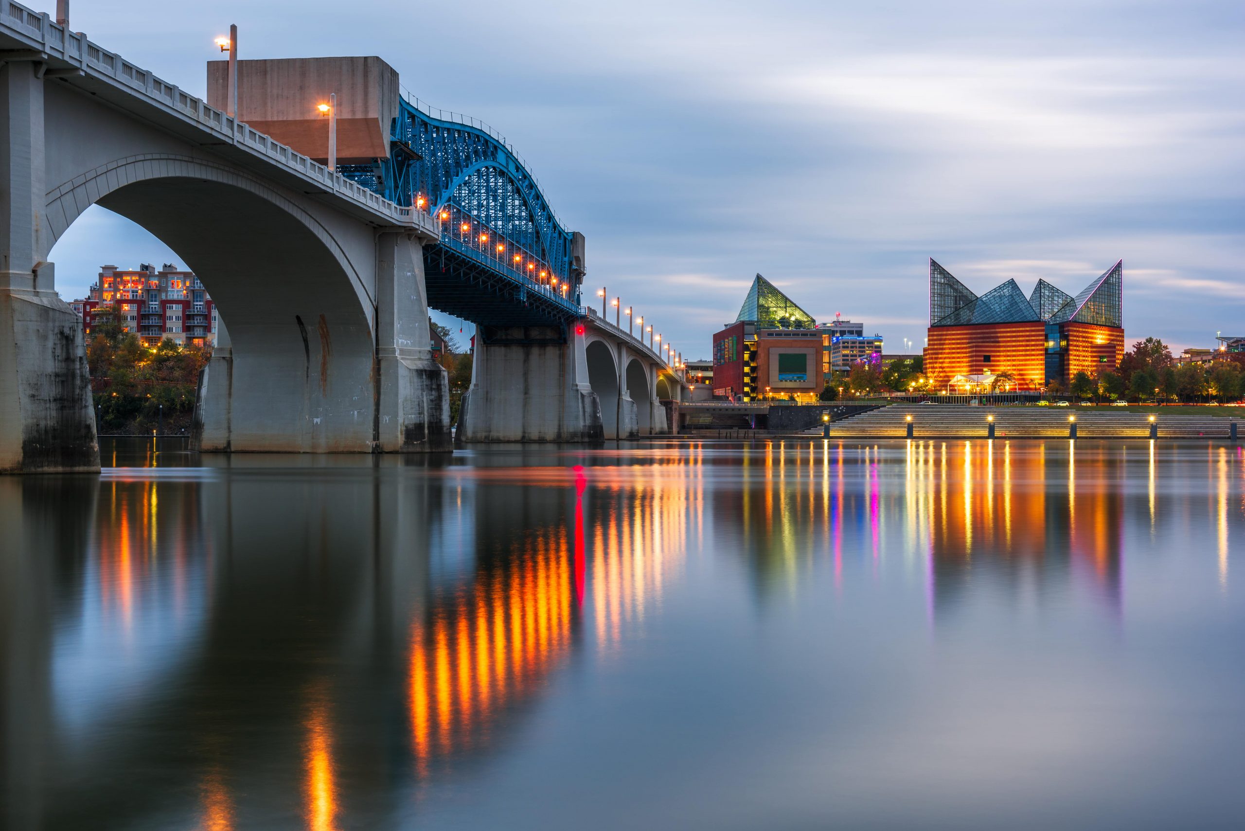 Chattanooga Tennesee downtown skyline on Tennessee River