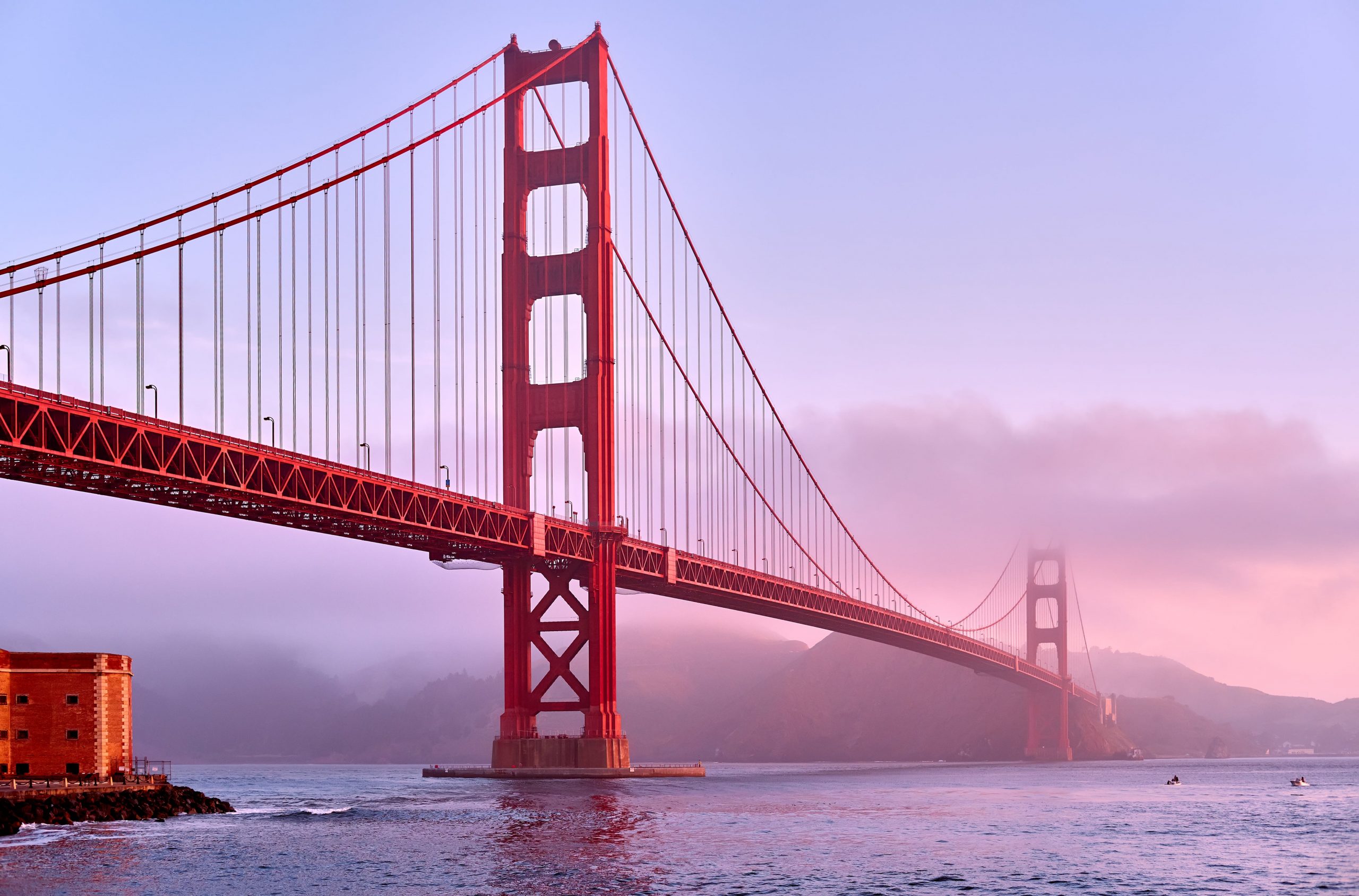 Golden Gate Bridge at Sunrise in San Francisco