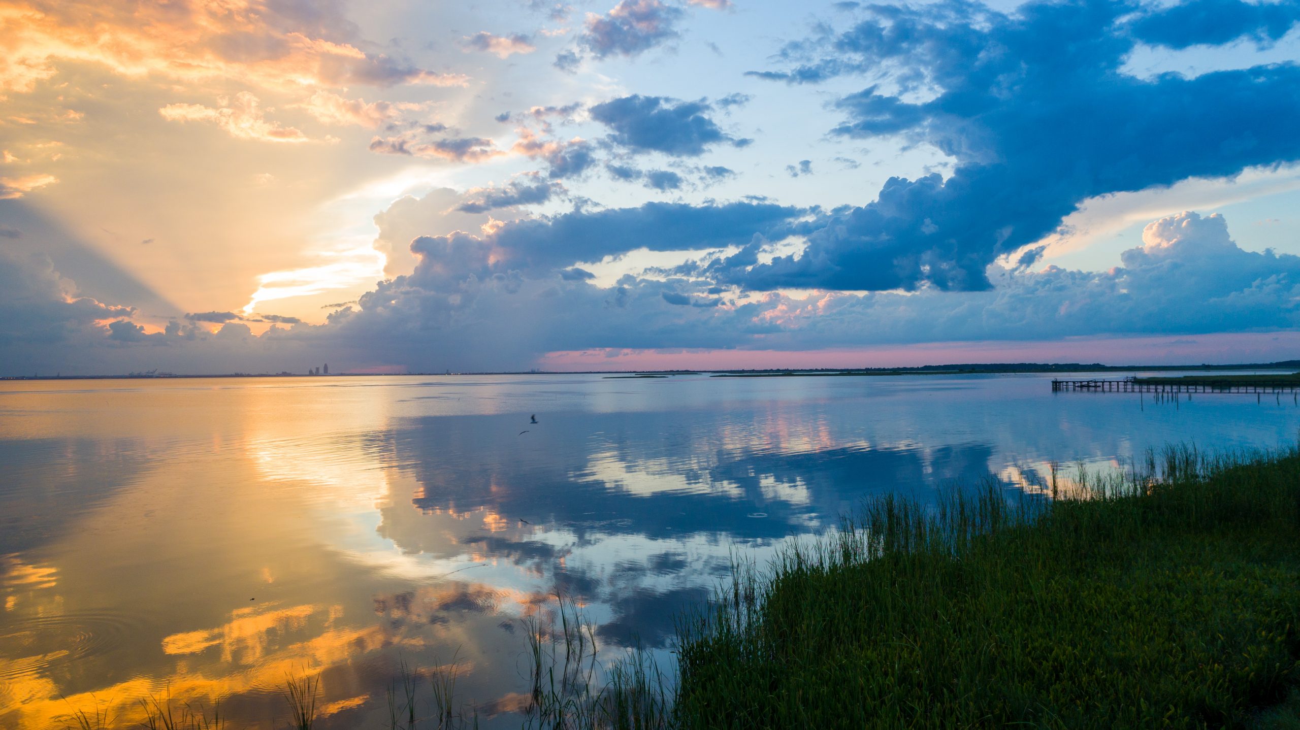 Alabama gulf coast sunset on eastern shore of Mobile Bay