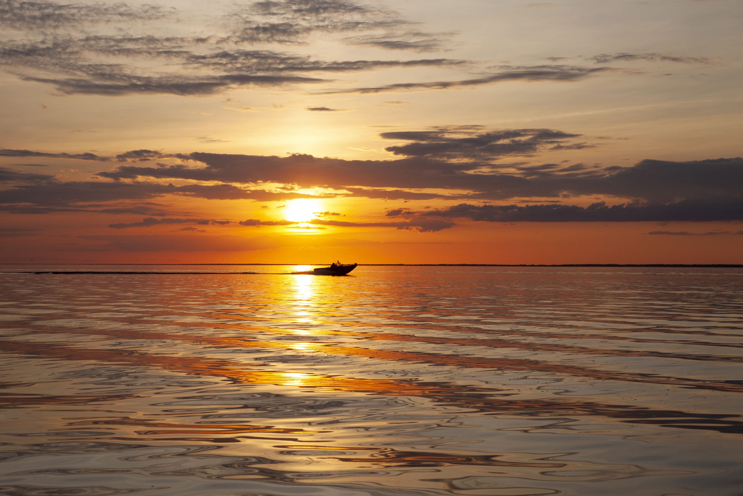 fishing boat on red lake in minnesota